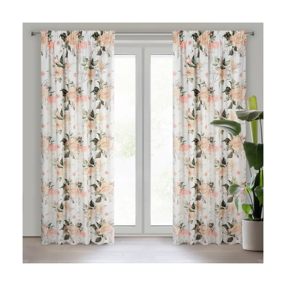 Zasłona ROSE 135x270 biały różowy * EUROFIRANY B.B. Choczyńscy Sp.J.