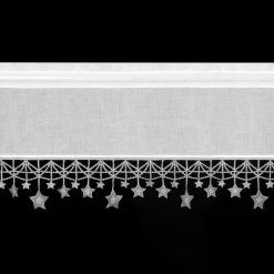 Zazdrostka świąteczna 60x150 cm biała srebrne gwiazdki