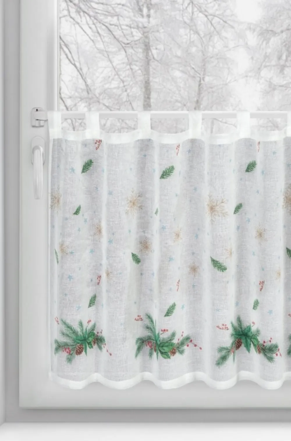 Zazdrostka świąteczna 60x150 cm biała gałązka jodły * EUROFIRANY B.B. Choczyńscy Sp.J. Discount