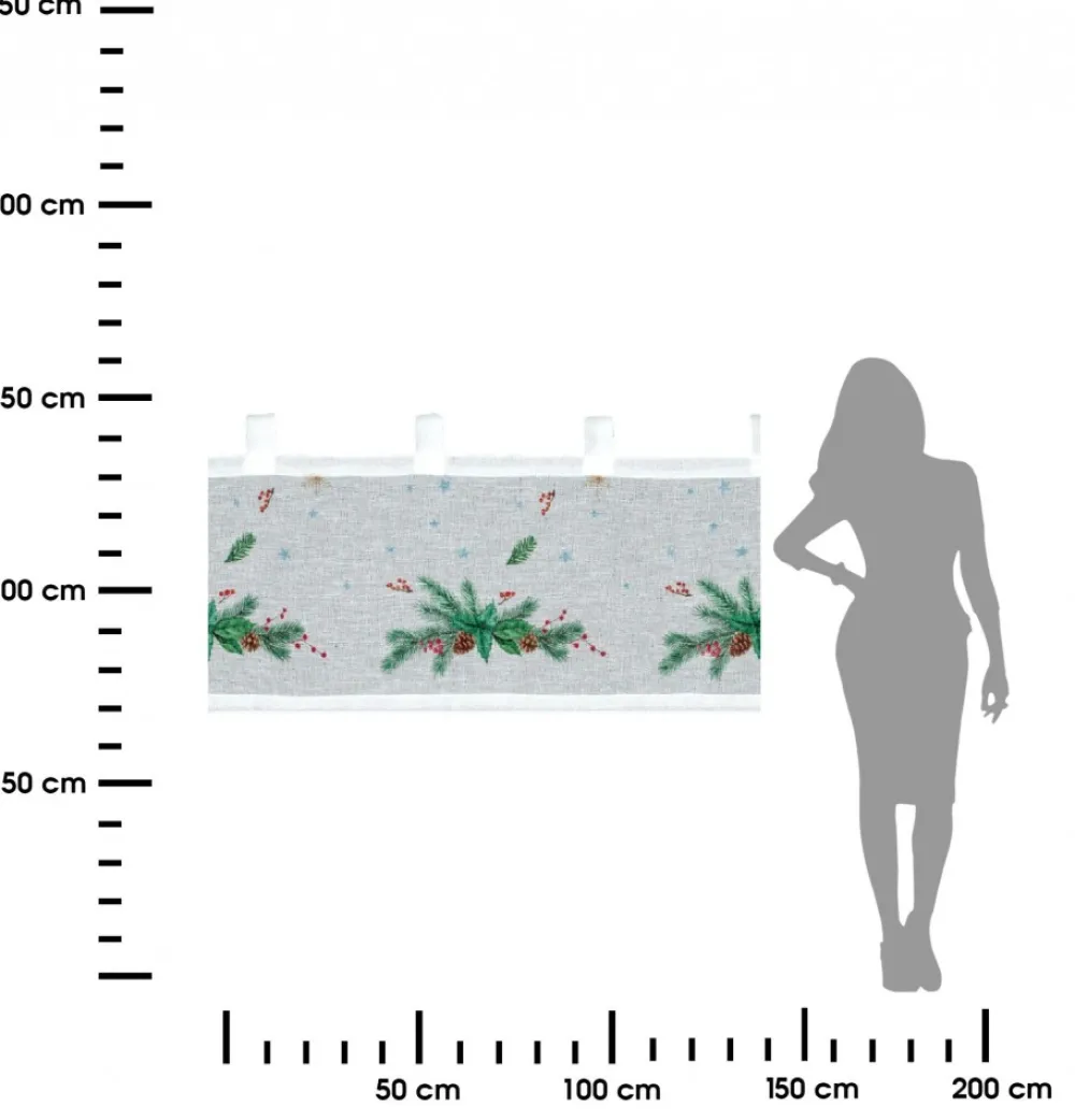 Zazdrostka świąteczna 60x150 cm biała gałązka jodły * EUROFIRANY B.B. Choczyńscy Sp.J. Discount