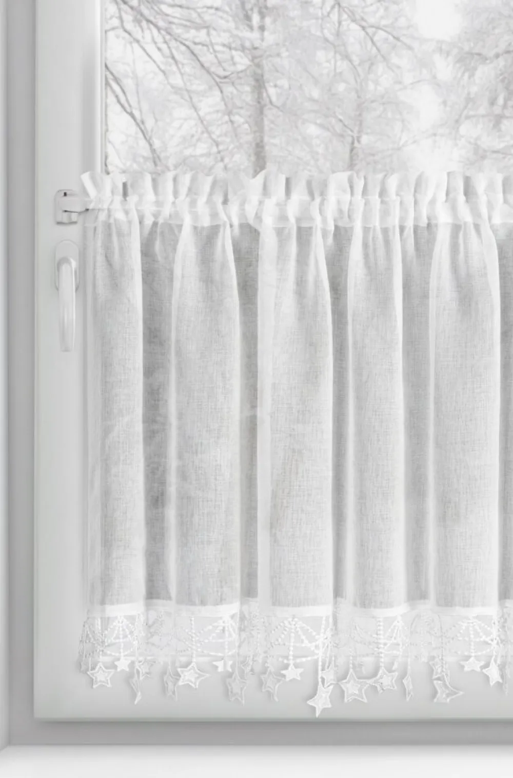 Zazdrostka świąteczna 60x150 cm biała gwiazdki * EUROFIRANY B.B. Choczyńscy Sp.J. Discount