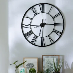 Zegar ścienny vintage czarny 70 cm