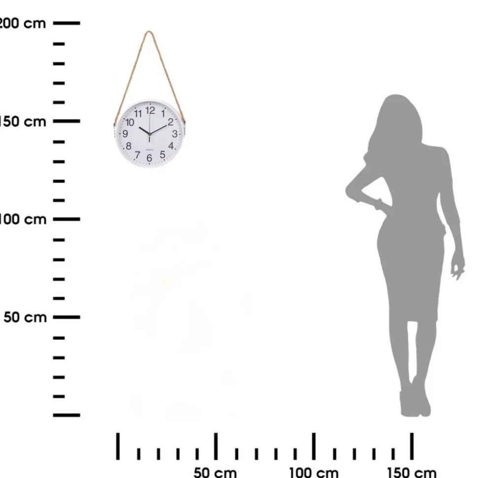 Zegar wiszący na linie biały 30 cm