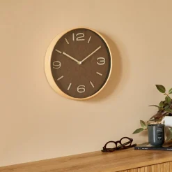 Zegar ścienny okragły 30cm brązowy Ellis * Atmosphera Clearance