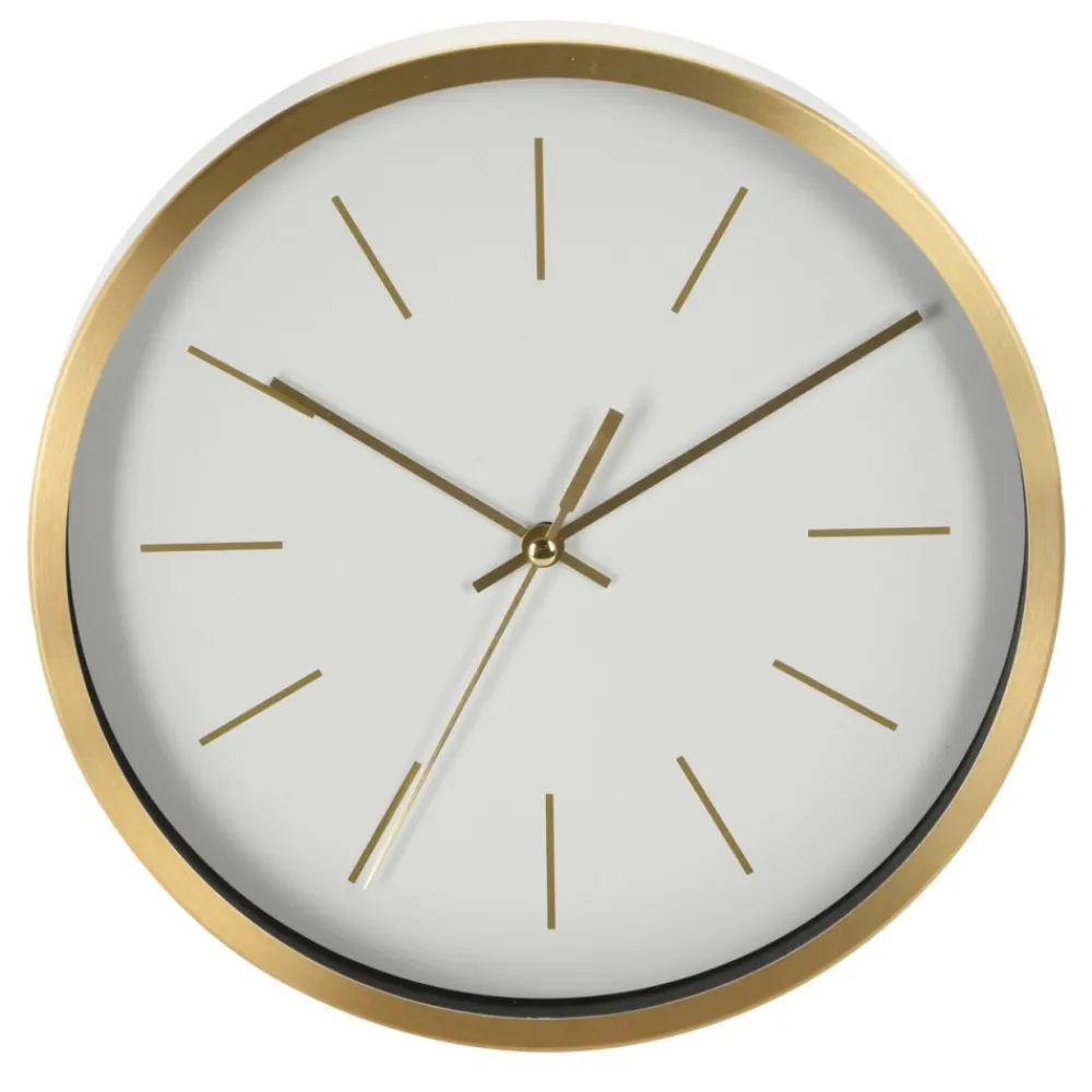 Zegar ścienny okrągły biało złoty 25 cm * H&S Decoration Sale