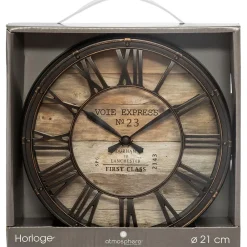 Zegar ścienny vintage brązowy 21 cm * Atmosphera Clearance