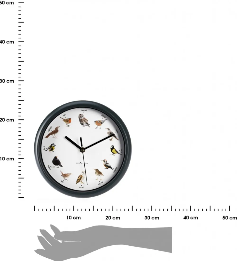 Zegar ścienny z dźwiękami ptaków 25 cm * H&S Decoration