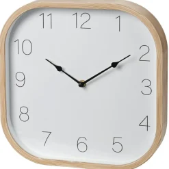 Zegar ścienny z ramą imitującą drewno 30x30 cm * H&S Decoration Outlet