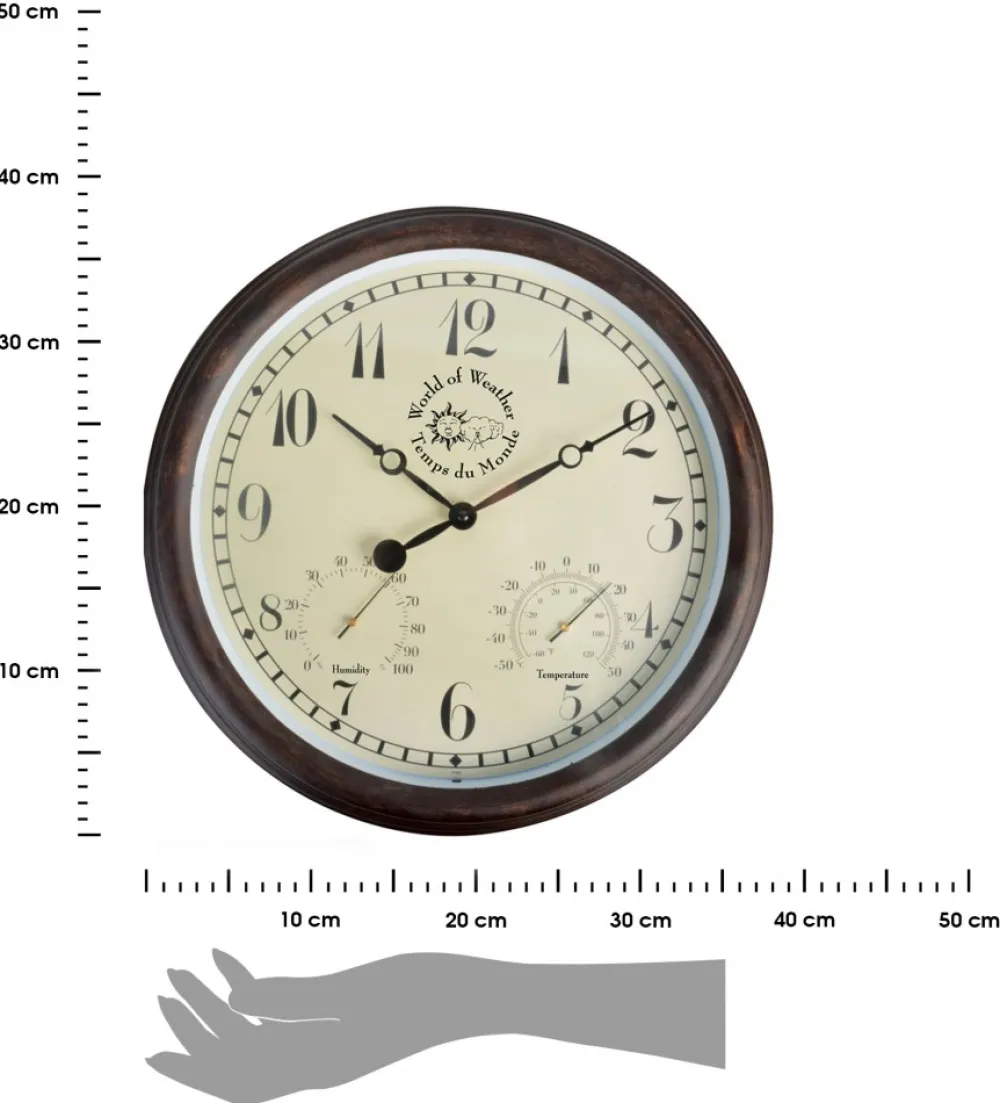 Zegar ścienny z termo i higrometrem 38cm * Esschert Design Online