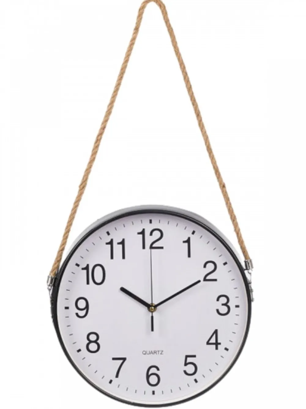 Zegar wiszący na linie czarny 30 cm * GIFTDECOR Online