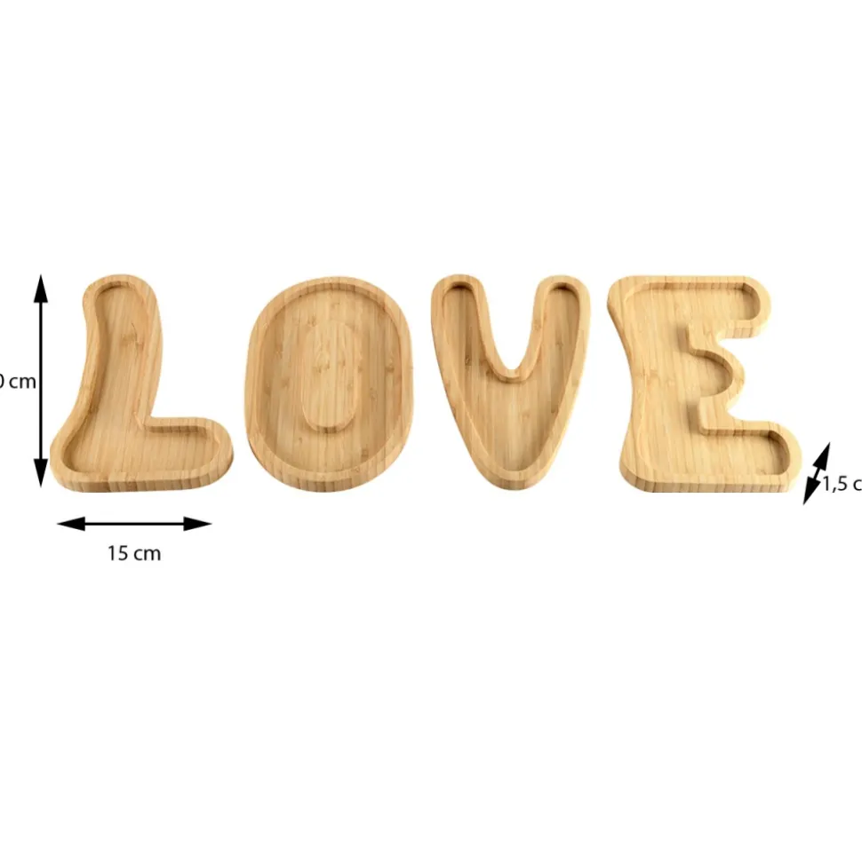 Zestaw 4 desek do serwowania love