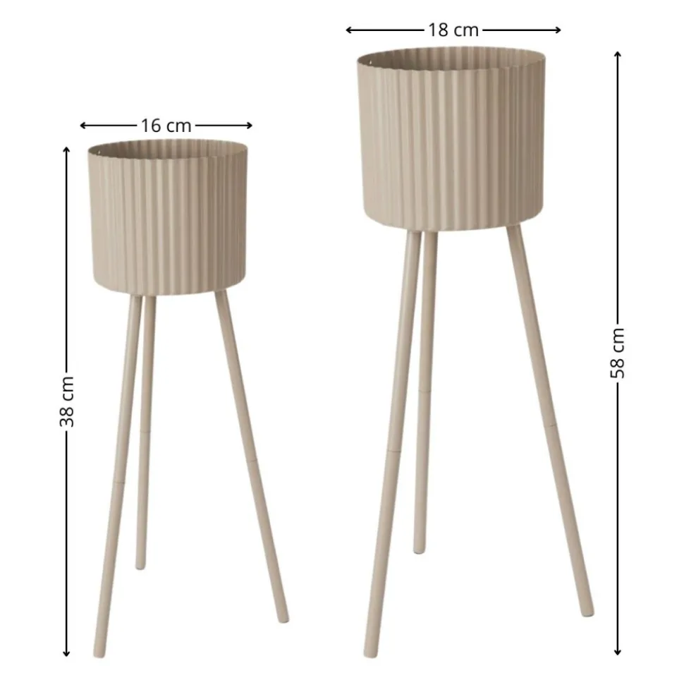 Zestaw 2 donic na stojakach Nordic Bloom Taupe