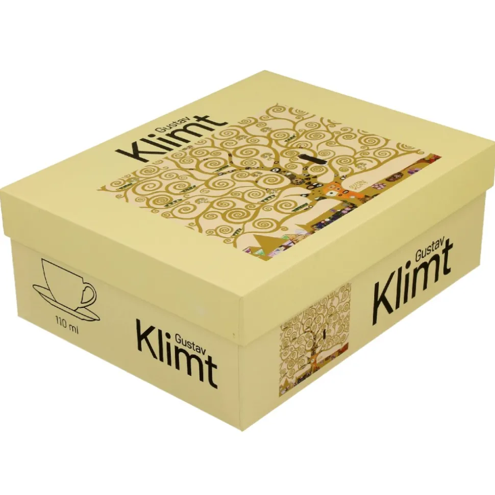 Zestaw 2 filiżanek espresso Klimt Ecru Tree Of Life 90 ml