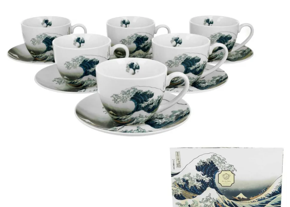 Zestaw 6 filiżanek Hokusai The Great Wave 250 ml