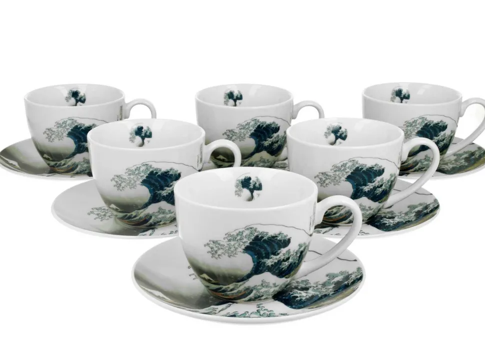 Zestaw 6 filiżanek Hokusai The Great Wave 250 ml