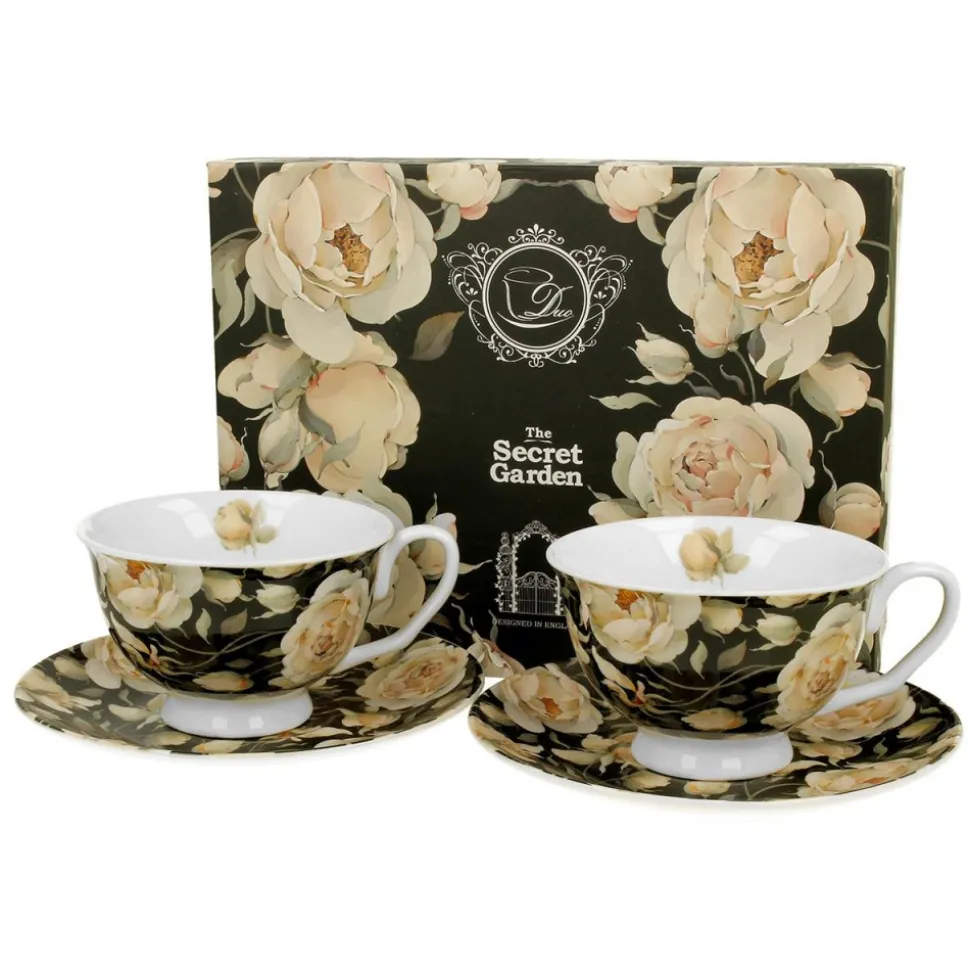 Zestaw 2 filiżanek Royal English Roses Black 250 ml