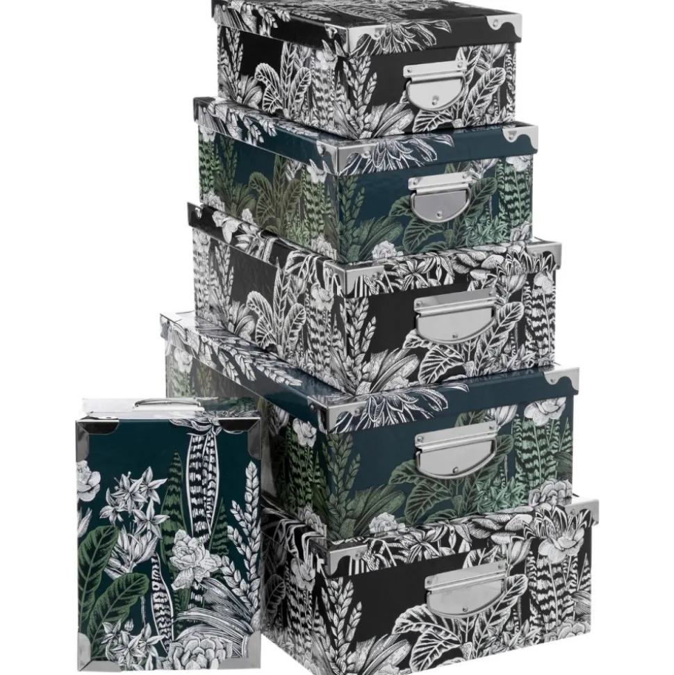 Zestaw 6 kartonowych pudełek Black Flora