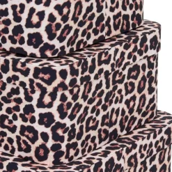 Zestaw 4 kartonowych pudełek Leopard