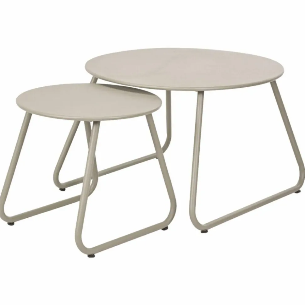 Zestaw 2 stolików metalowych beżowych Loft Duo