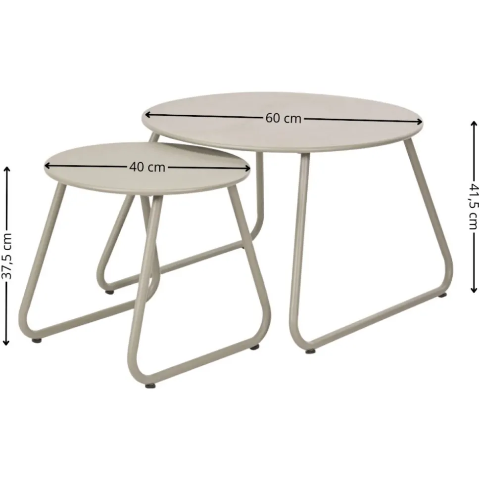 Zestaw 2 stolików metalowych beżowych Loft Duo