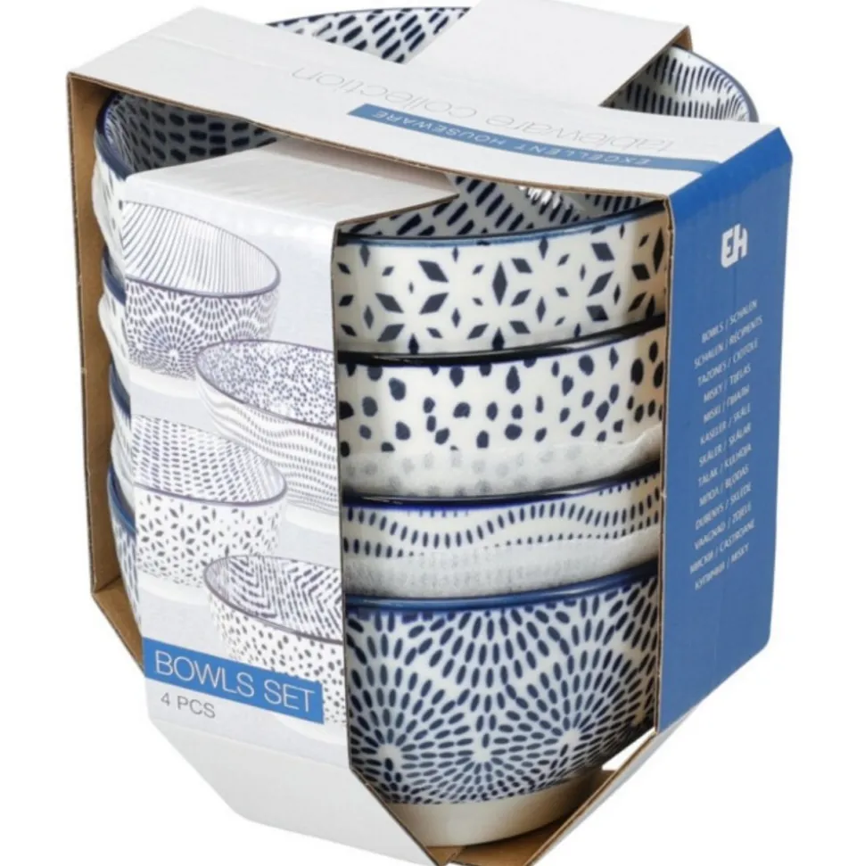 Zestaw 4 szt misek porcelanowych Blue Wave