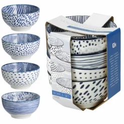 Zestaw 4 szt misek porcelanowych Blue Mosaic