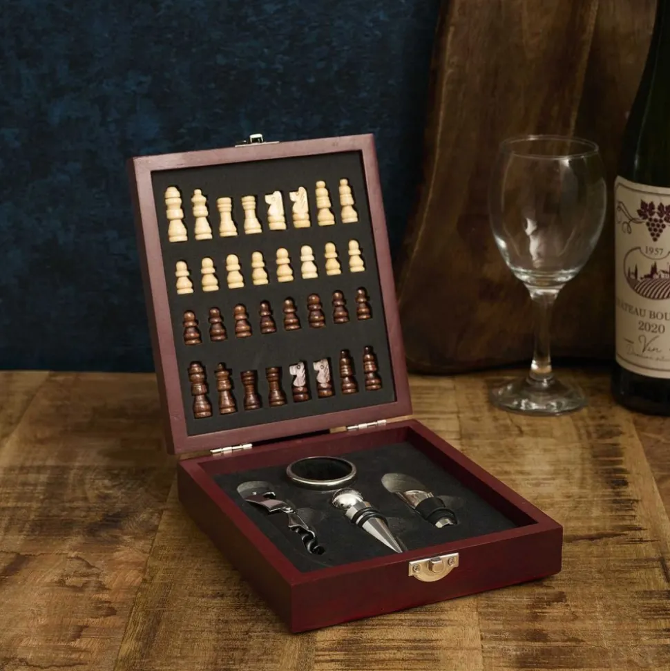Zestaw do wina z grą w szachy Wine&Chess