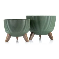 Zestaw doniczek Rosa linea Eco wood zielone