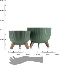 Zestaw doniczek Rosa linea Eco wood zielone