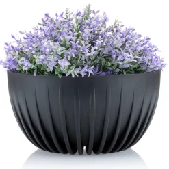 Zestaw doniczek Stripped Eco recykling czarne