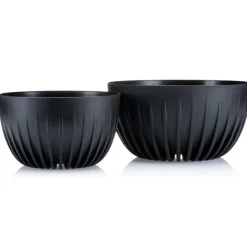 Zestaw doniczek Stripped Eco recykling czarne