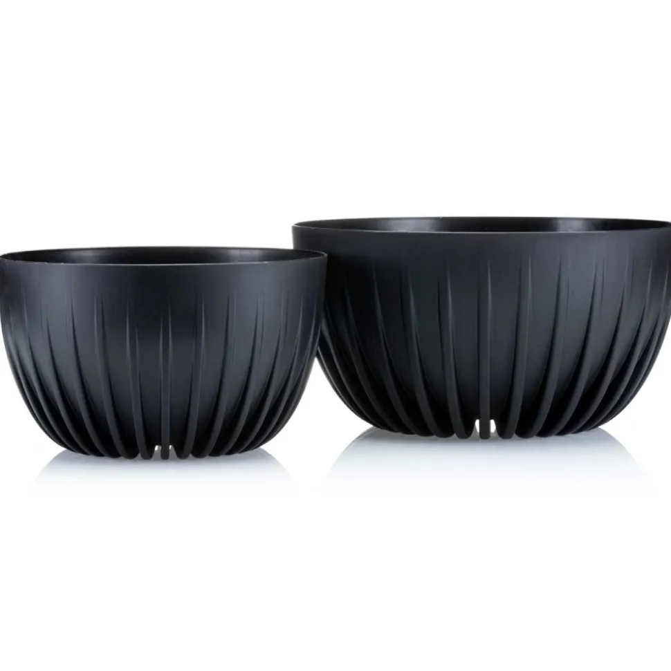 Zestaw doniczek Stripped Eco recykling czarne