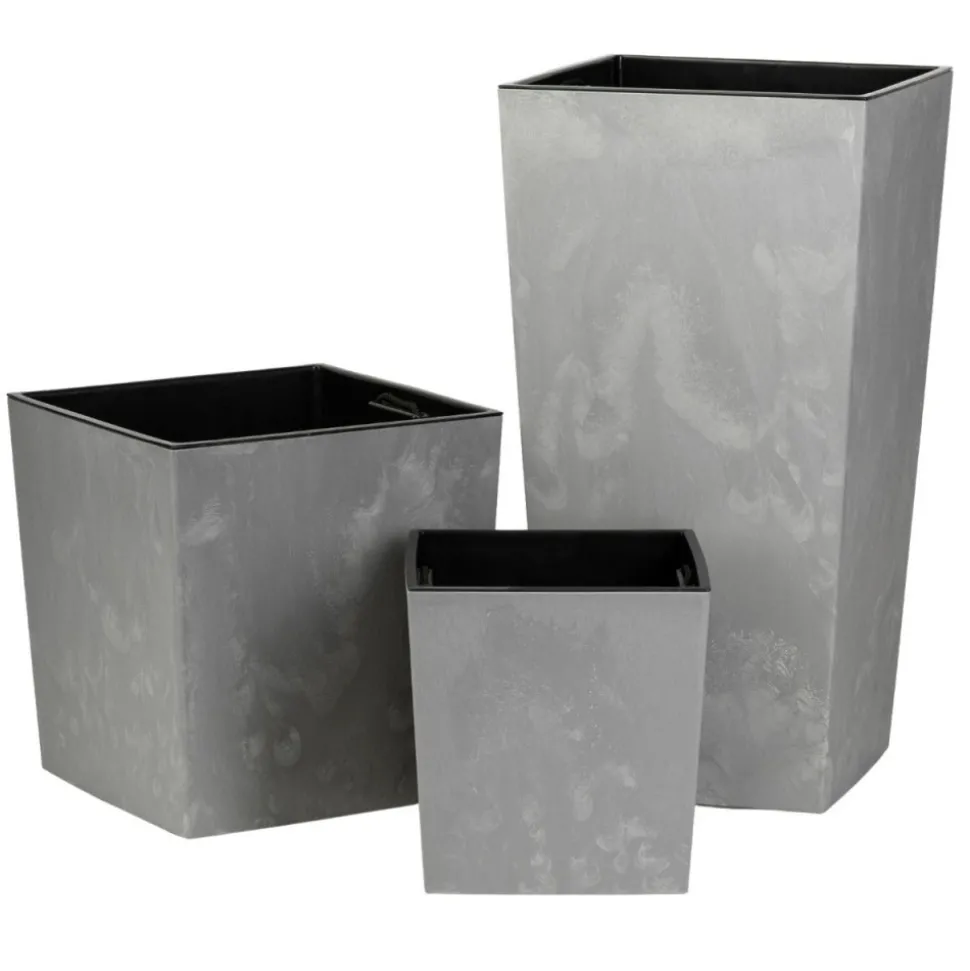 Zestaw dużych nowoczesnych donic Szary beton 3 szt