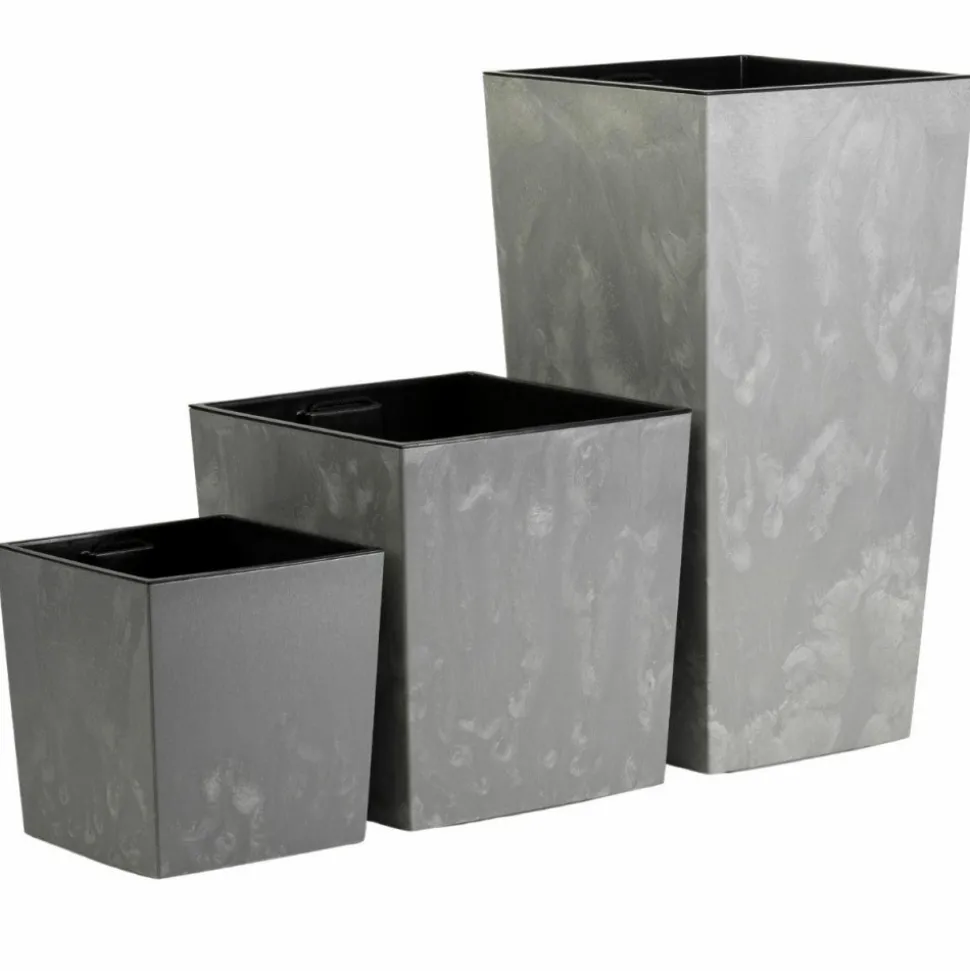 Zestaw dużych nowoczesnych donic Szary beton 3 szt