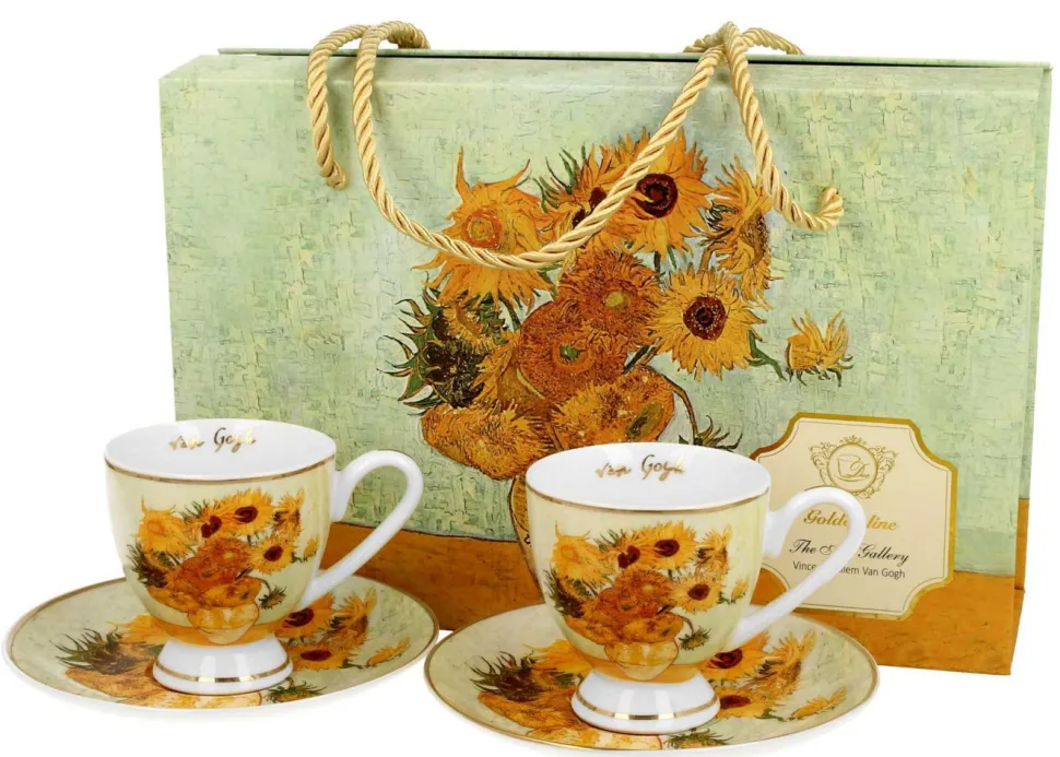 Zestaw filiżanek espresso Van Gogh Sunflowers 90 ml 2 szt