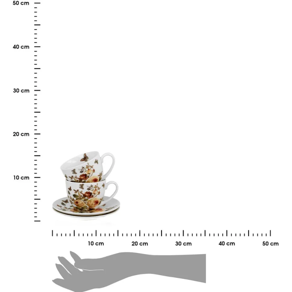 Zestaw filiżanek ze spodkami ZAHRA 2 sztuki 270 ml