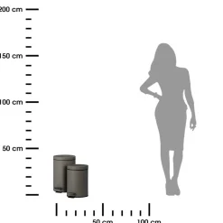 Zestaw koszy na śmieci 12L + 3L matowy brąz