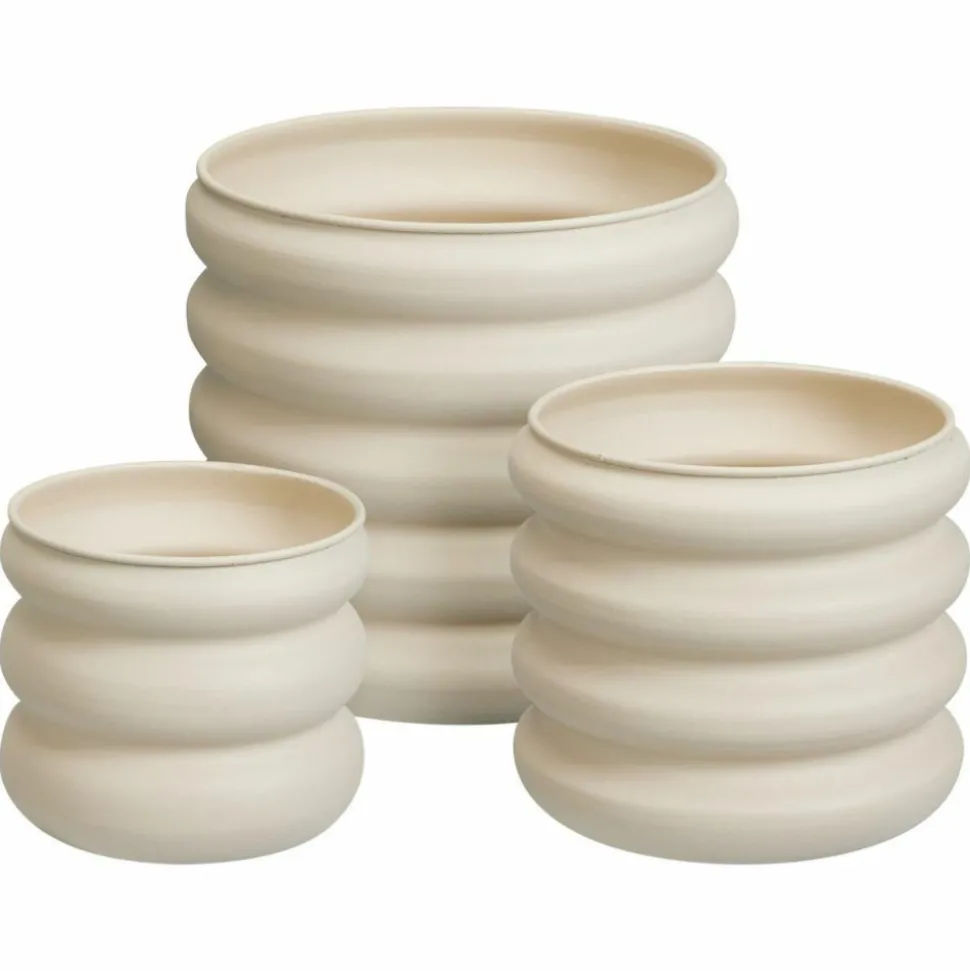 Zestaw metalowych doniczek Crema Round 3 szt