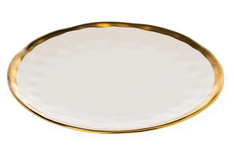 Zestaw ośmiu talerzy LISSA WHITE GOLD