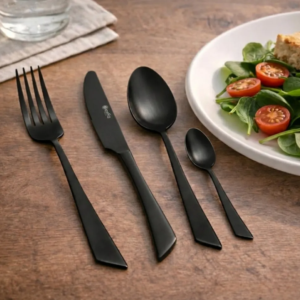 Zestaw sztućców 24 elementy Edge Black
