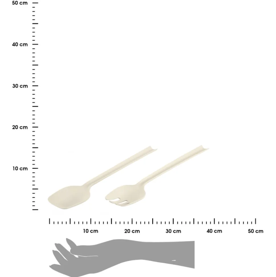 Zestaw sztućców do sałatek kremowy 29 cm