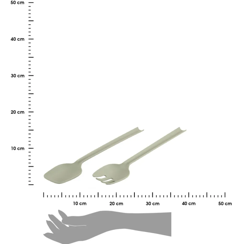 Zestaw sztućców do sałatek zielony 29 cm