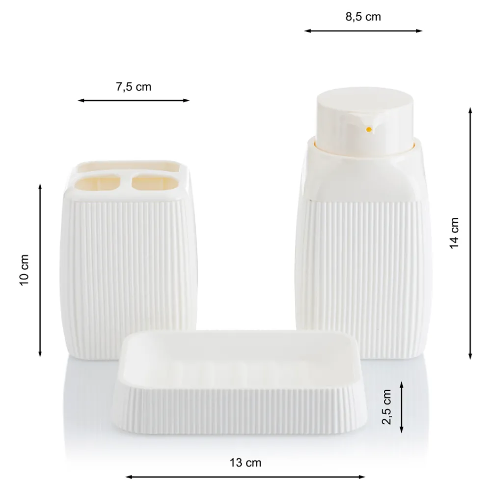 Zestaw łazienkowy 5 el Crystal biały * HowHomely Discount