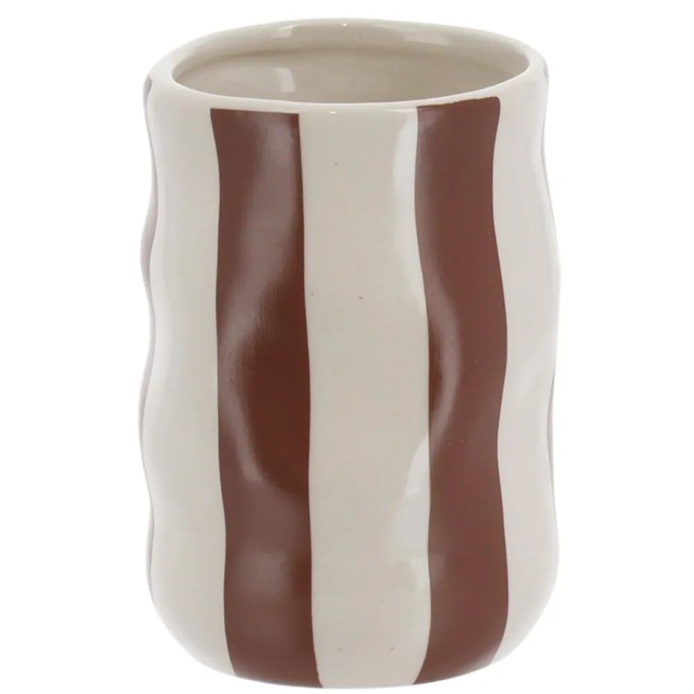 Zestaw łazienkowy Nola 4 el pasy mocha * TENDANCE Discount