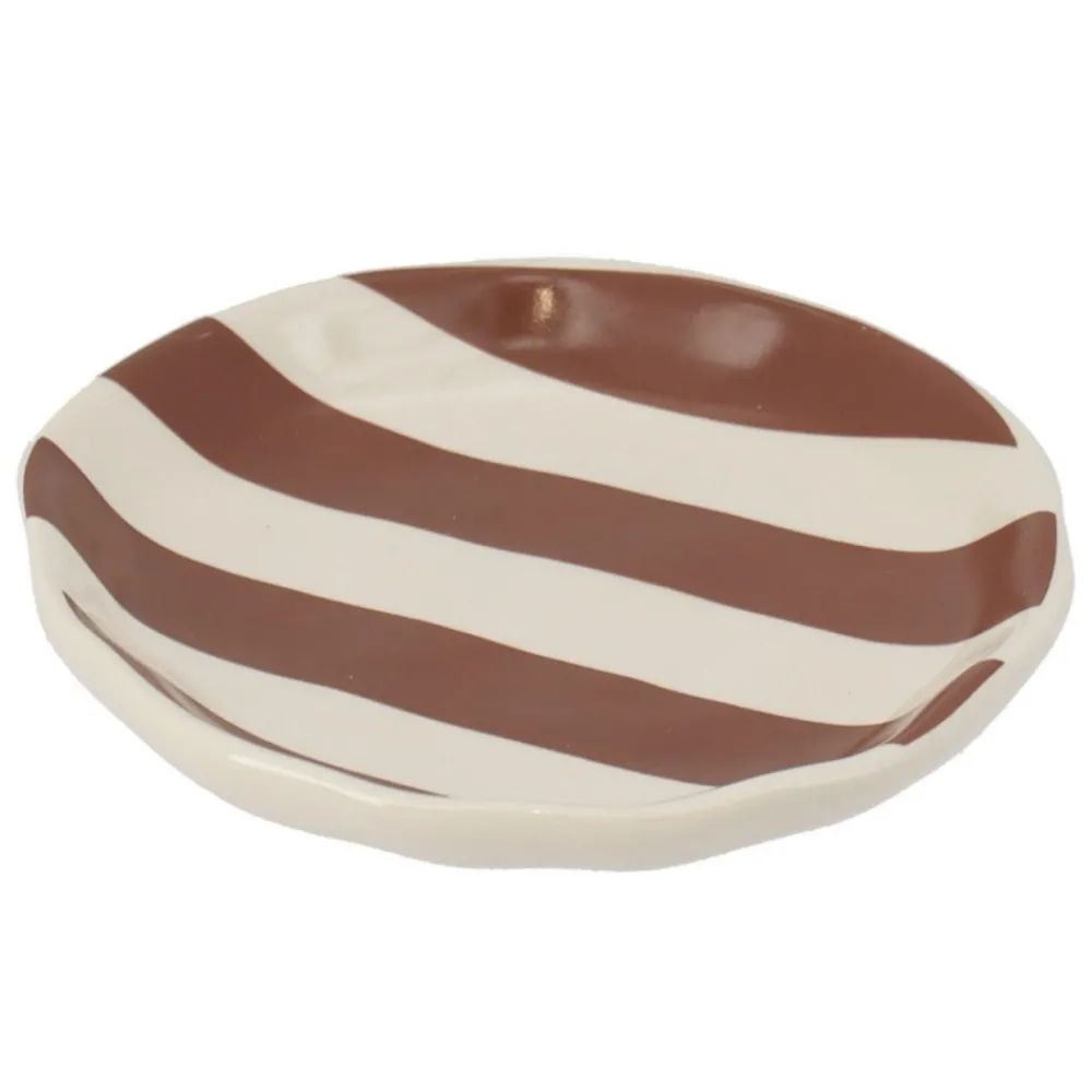 Zestaw łazienkowy Nola 4 el pasy mocha * TENDANCE Discount