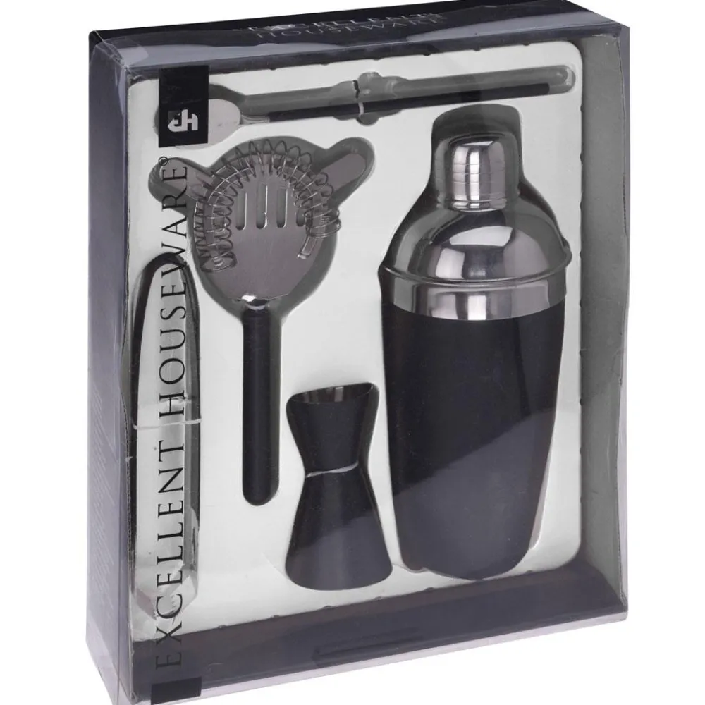 Zestaw barmański do drinków czarny 5 el. * Excellent Houseware Best