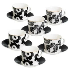 Zestaw ceramicznych filiżanek Pansy 6x100 ml * HowHomely
