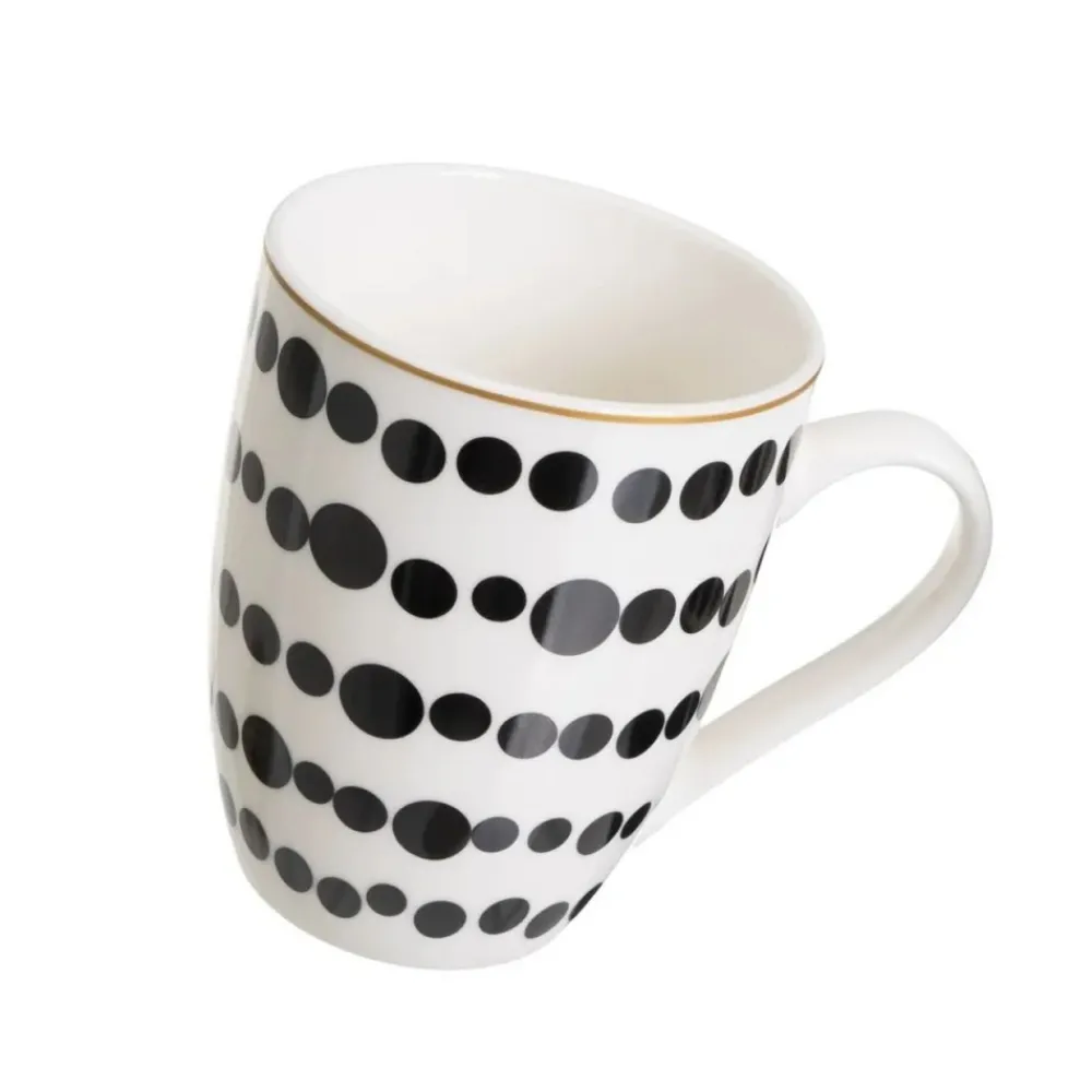 Zestaw ceramicznych kubków Lyne 4x 350 ml * HowHomely New