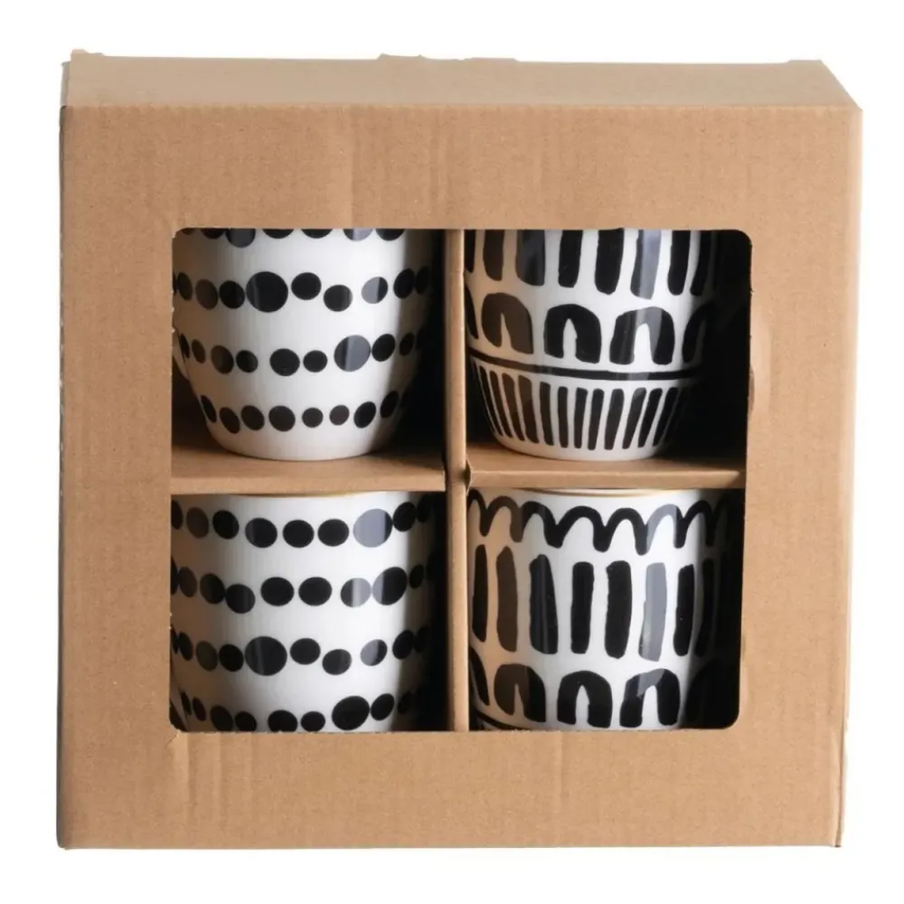 Zestaw ceramicznych kubków Lyne 4x 350 ml * HowHomely New