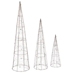Zestaw 3 choinek stożek LED * Feeric Discount
